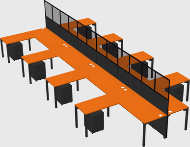 Shared l-shape cubicle