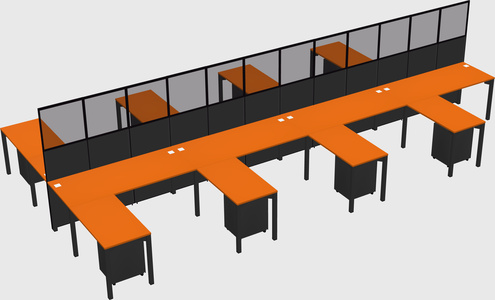 Shared l-shape cubicle