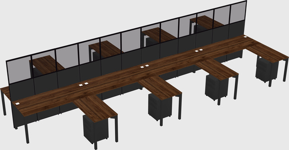 Shared l-shape cubicle