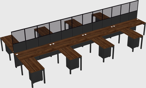 Shared l-shape cubicle