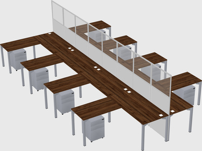 Shared l-shape cubicle