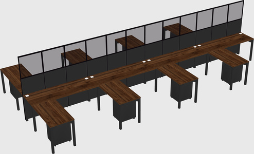 Shared l-shape cubicle