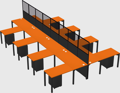 Shared l-shape cubicle
