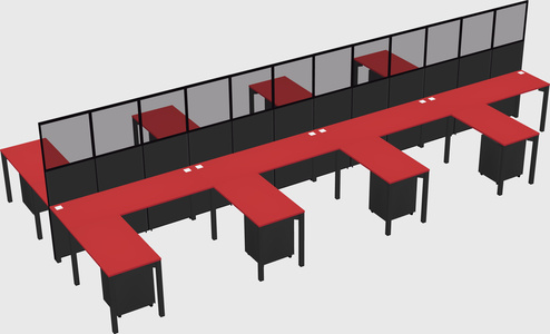 Shared l-shape cubicle