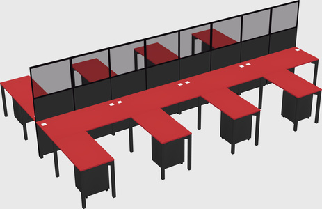 Shared l-shape cubicle