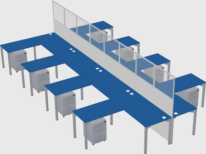 Shared l-shape cubicle
