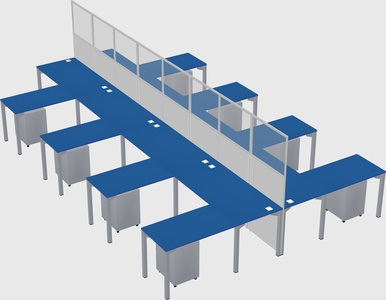 Shared l-shape cubicle