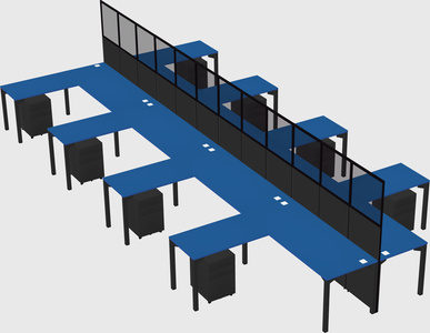 Shared l-shape cubicle