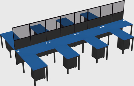 Shared l-shape cubicle