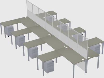 Shared l-shape cubicle