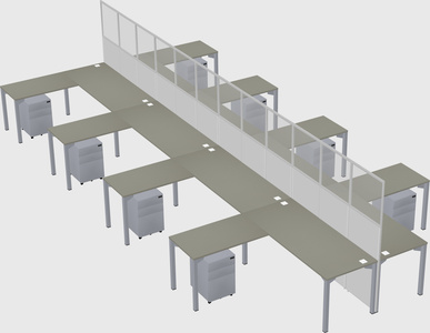 Shared l-shape cubicle