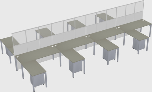 Shared l-shape cubicle