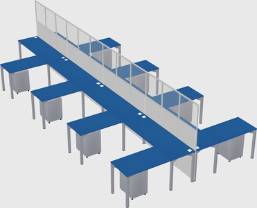Shared l-shape cubicle