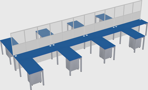 Shared l-shape cubicle