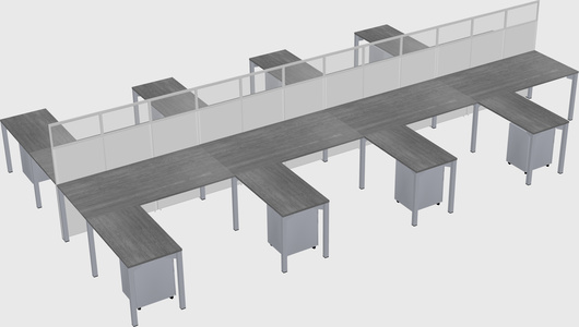 Shared l-shape cubicle