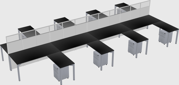 Shared l-shape cubicle