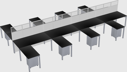 Shared l-shape cubicle