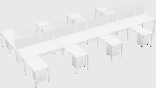 Shared l-shape cubicle