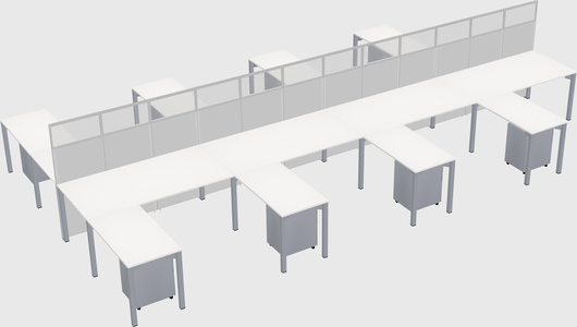 Shared l-shape cubicle