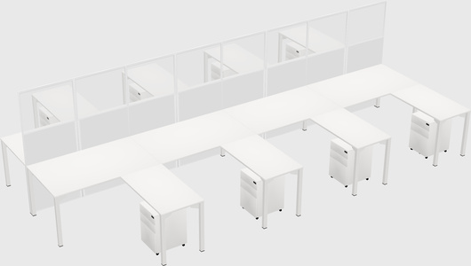 Shared l-shape cubicle