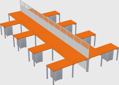 Shared l-shape cubicle