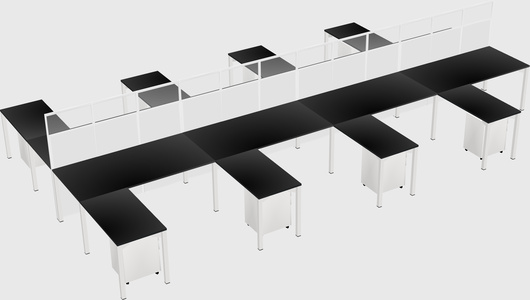 Shared l-shape cubicle