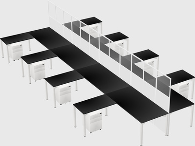 Shared l-shape cubicle