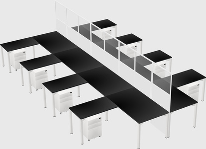 Shared l-shape cubicle