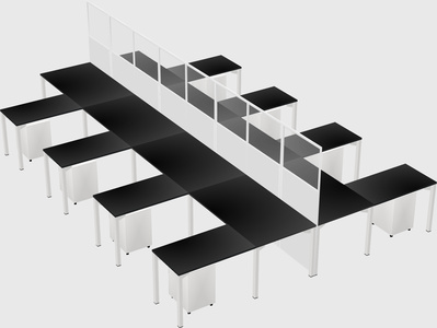 Shared l-shape cubicle