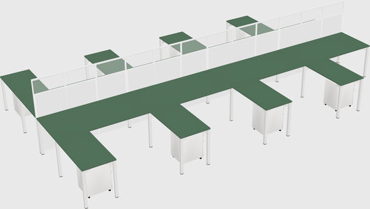 Shared l-shape cubicle