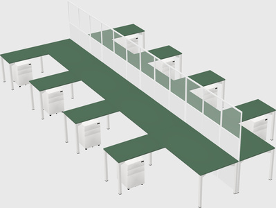 Shared l-shape cubicle