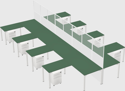 Shared l-shape cubicle