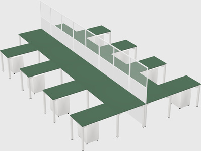 Shared l-shape cubicle