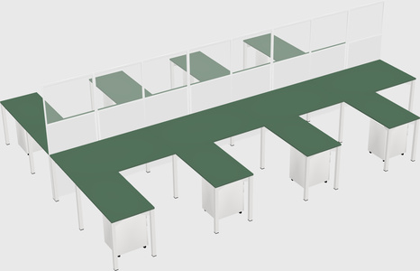 Shared l-shape cubicle