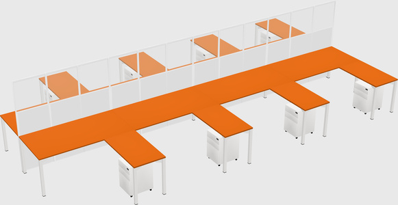 Shared l-shape cubicle
