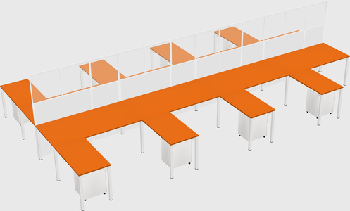 Shared l-shape cubicle