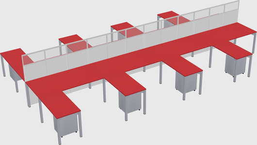 Shared l-shape cubicle