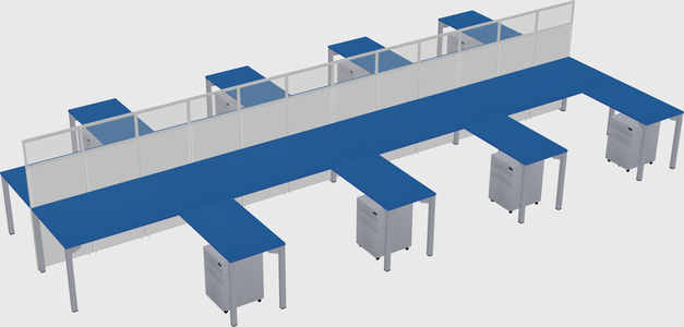 Shared l-shape cubicle