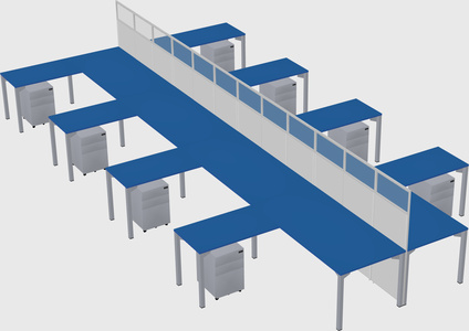 Shared l-shape cubicle