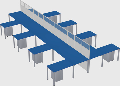 Shared l-shape cubicle