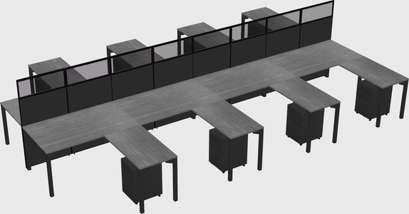 Shared l-shape cubicle