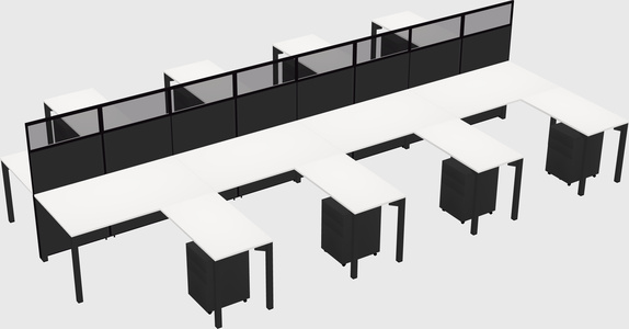 Shared l-shape cubicle