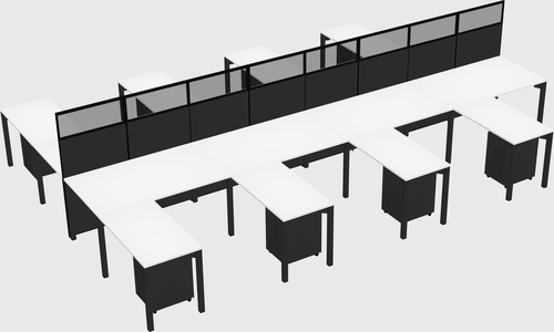 Shared l-shape cubicle