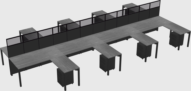 Shared l-shape cubicle