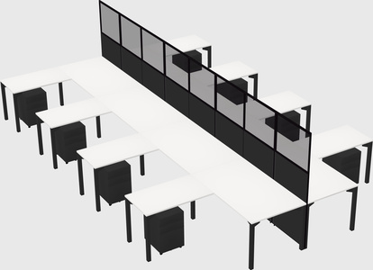 Shared l-shape cubicle
