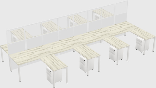 Shared l-shape cubicle