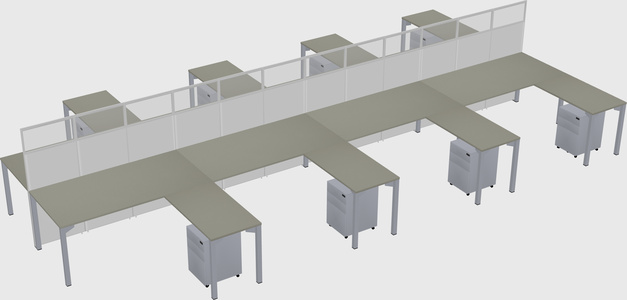 Shared l-shape cubicle