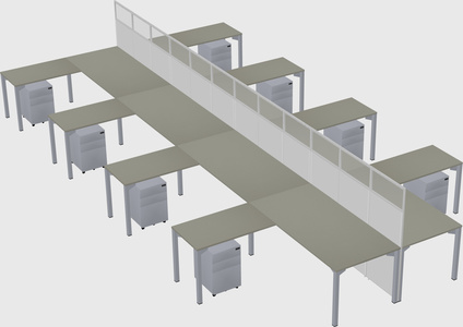 Shared l-shape cubicle