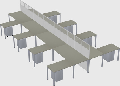 Shared l-shape cubicle