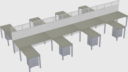 Shared l-shape cubicle